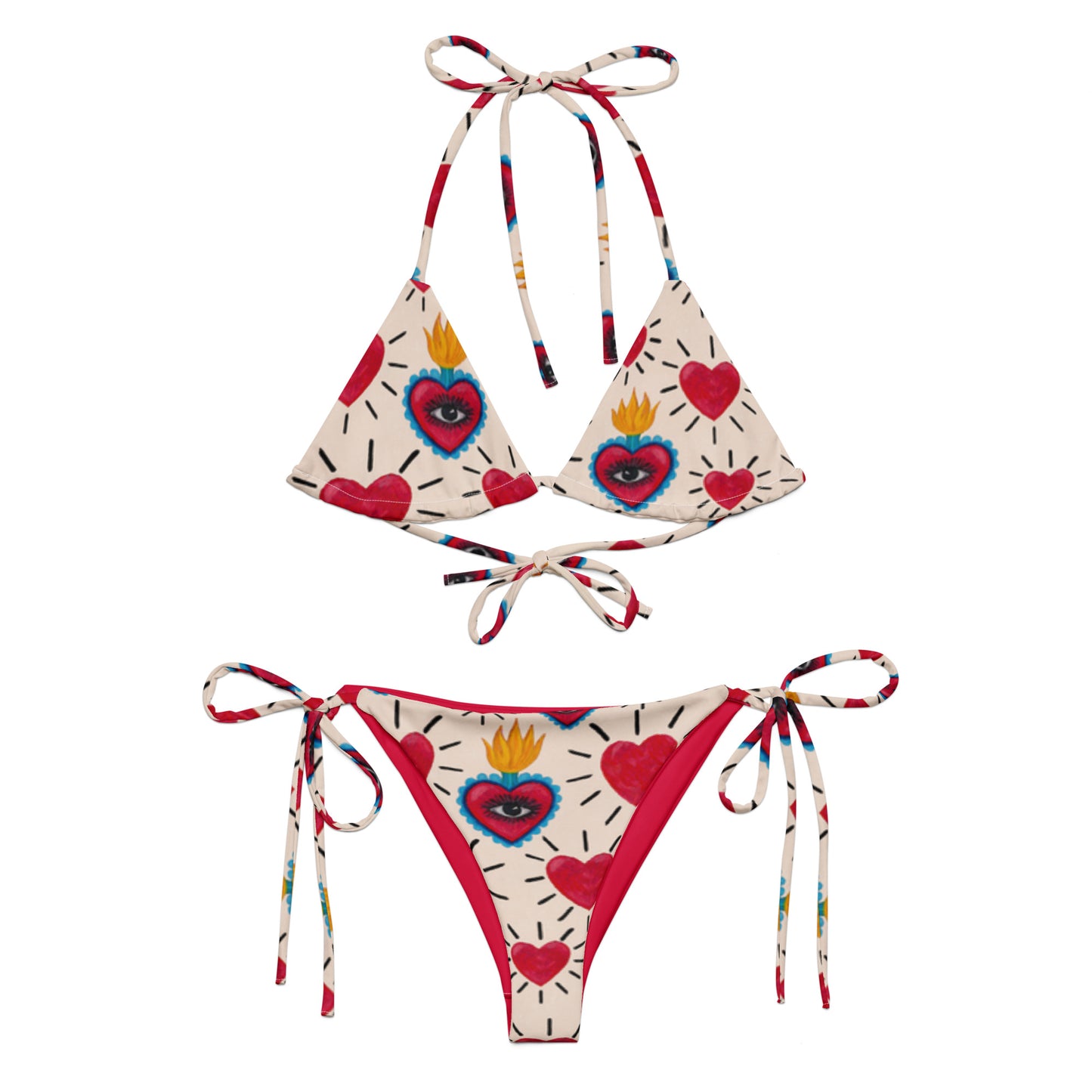 ♻️ Hearts recycled string bikini