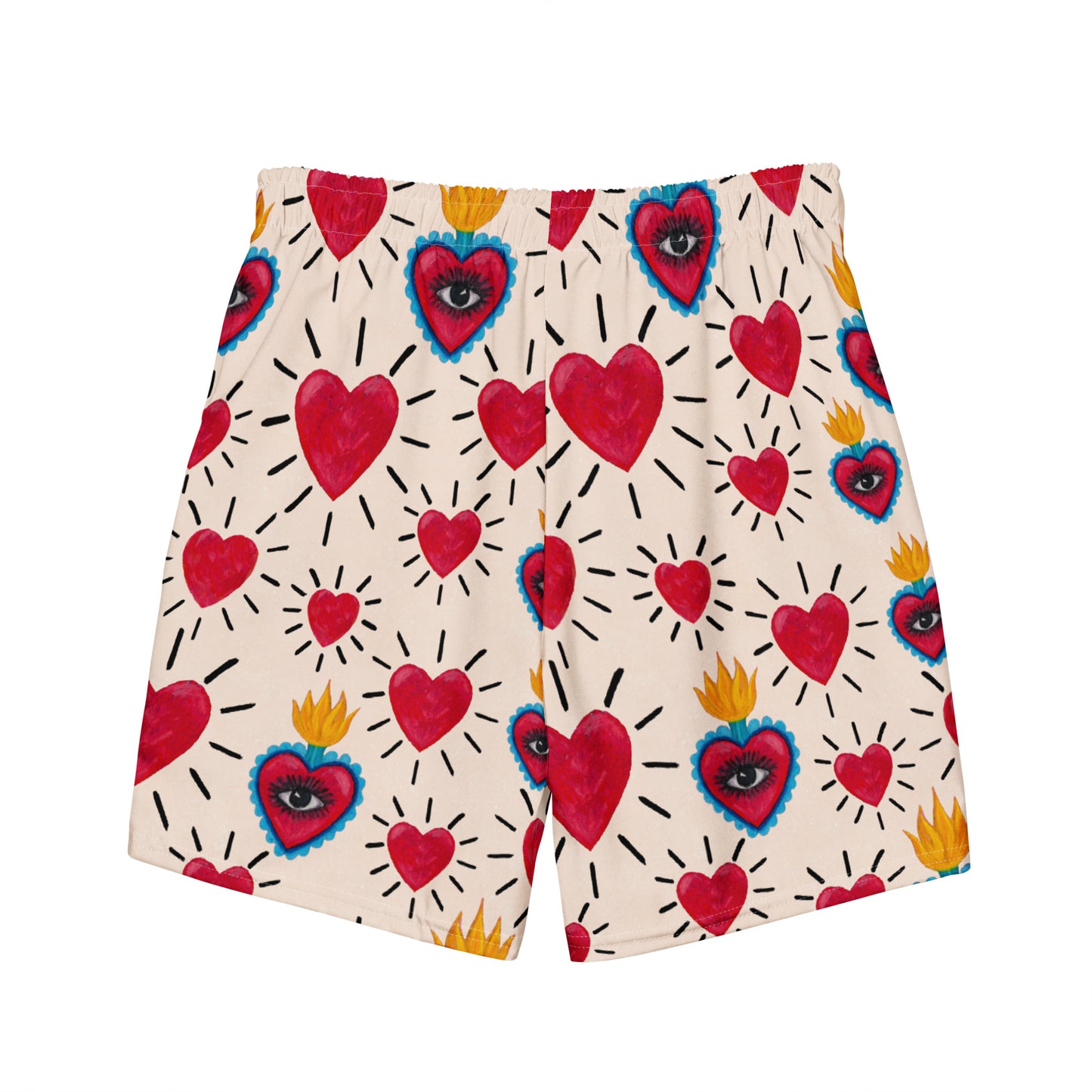 ♻️ Hearts Men's Recycled Swim Trunks