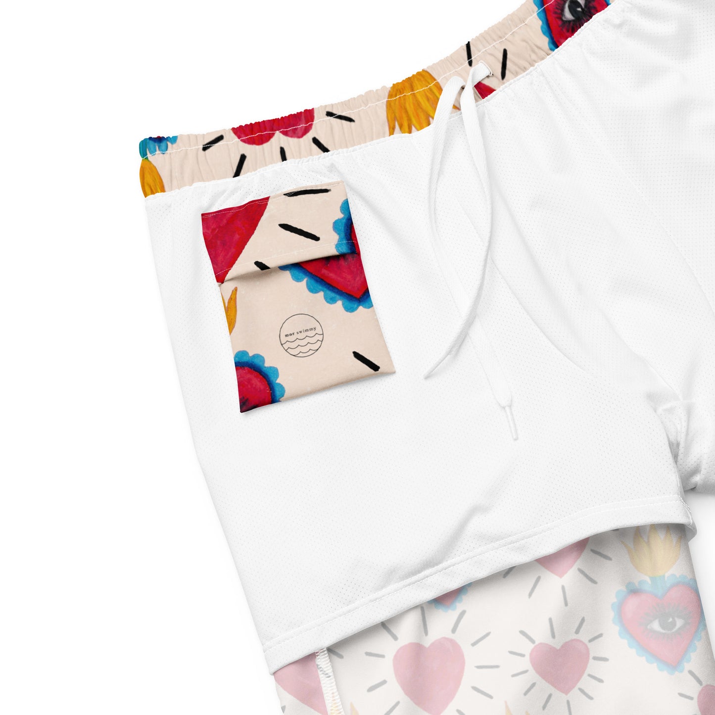 ♻️ Hearts Men's Recycled Swim Trunks