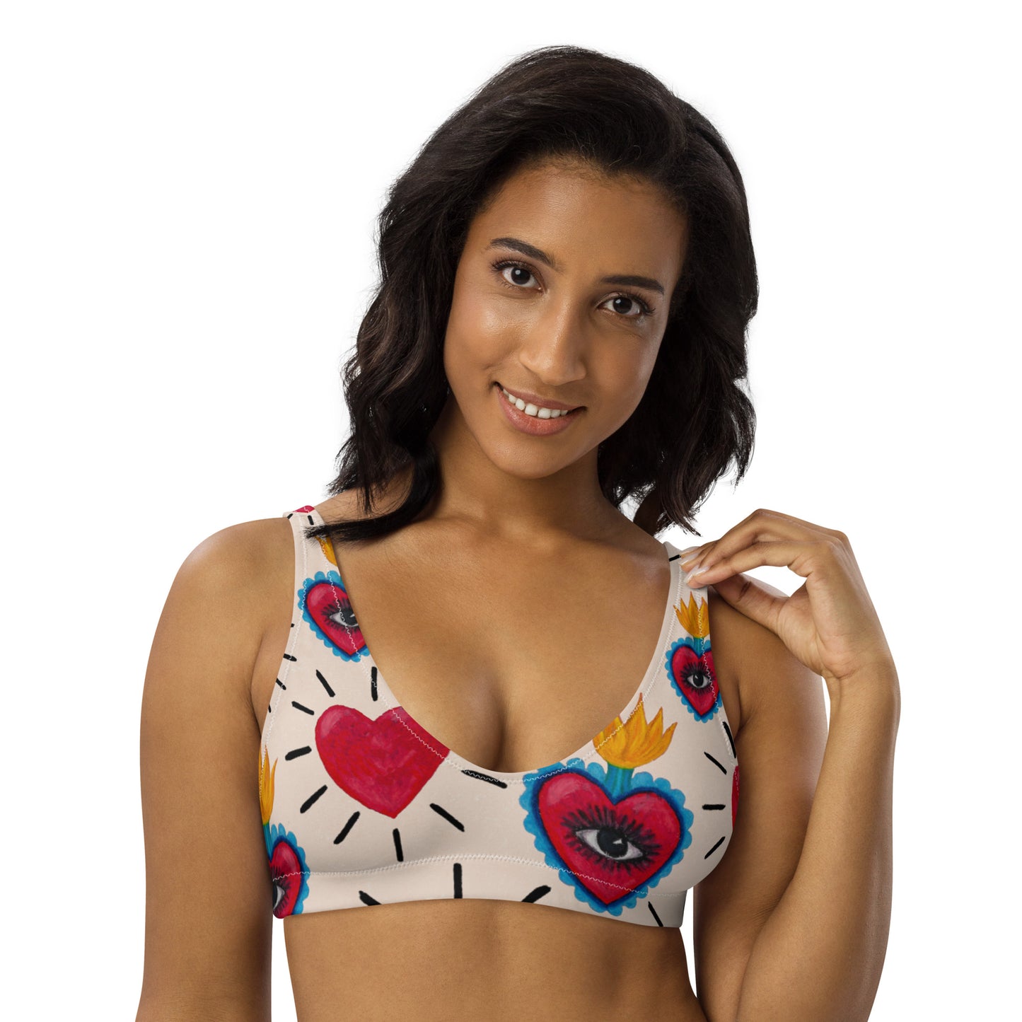 ♻️ Hearts Recycled bikini top