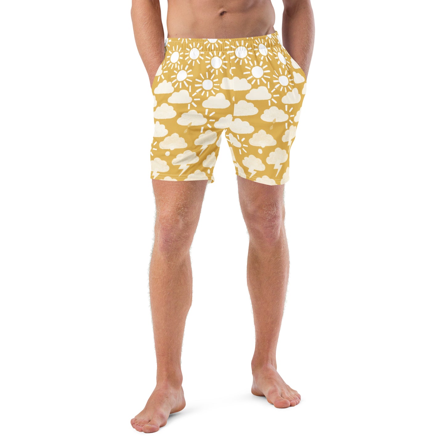 ♻️ Whatever the weather (yellow) Men's Recycled Swim Trunks